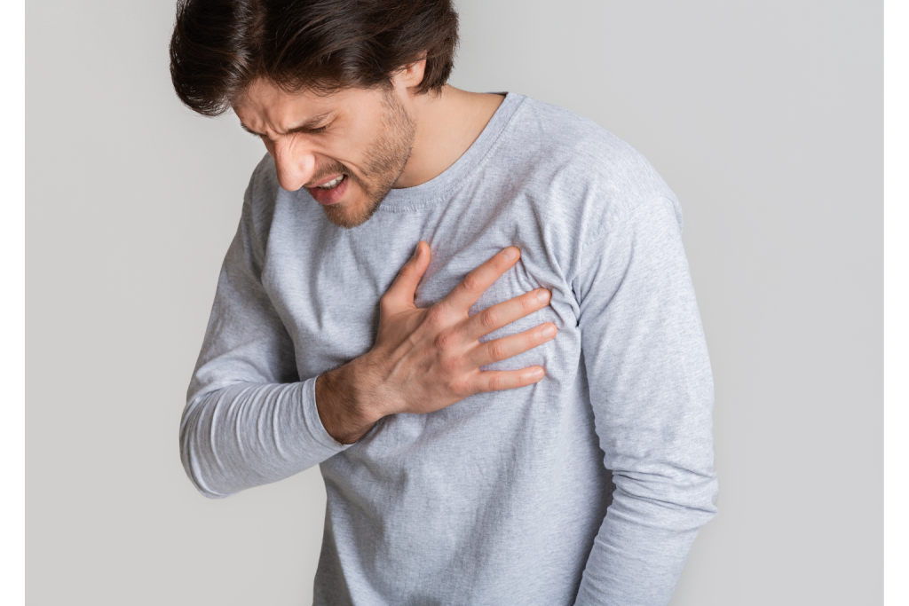 male suffering with chest pain