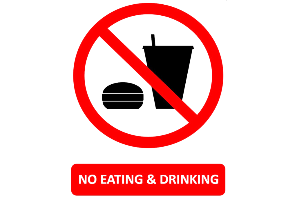 no food or drink