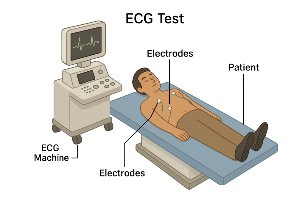 ECG test diagram
